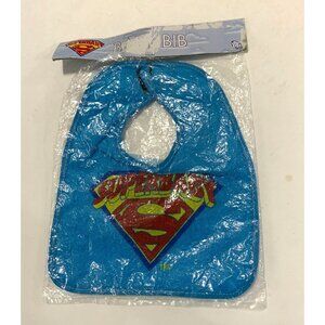 New Vintage Y2k Baby Drool Bib SuperBaby Super Baby Blue Red